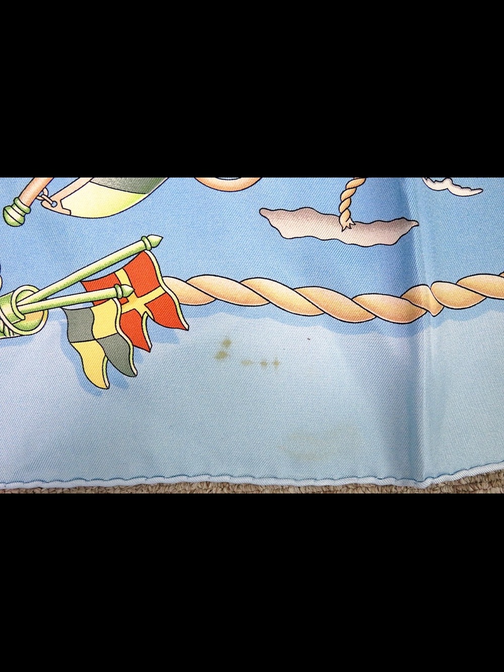 Hermes Pale Blue and Green Silk Nautical Square Scarf - Picture 12 of 16